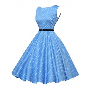 Sleeveless Vintage Tea Dress Belt Sleeveless Vintage Tea Dress Belt