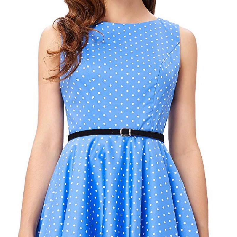 Sleeveless Vintage Tea Dress Belt Sleeveless Vintage Tea Dress Belt
