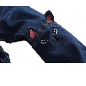 Colorful Childhood Baby Girls Jeans Kids Denim Cartoon Cat Pants