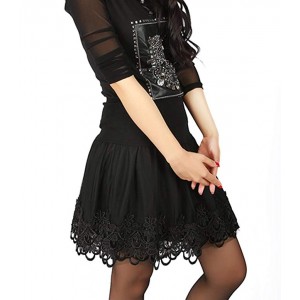 Women's Stretch High Waist Pleated Lace Tulle Tutu Casual Skirt Women's Stretch High Waist Pleated Lace Tulle Tutu Casual Skirt