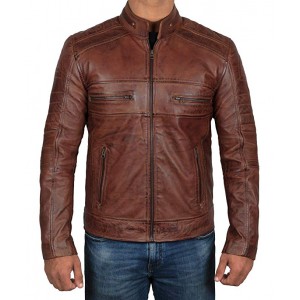 Lambskin Leather Distressed Motorcycle Jacket Lambskin Leather Distressed Motorcycle Jacket