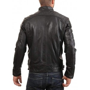 Men's Black Genuine Lambskin Vintage Leather Jacket