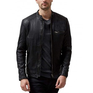 Men's Black Classic Genuine Lambskin Leather Jacket