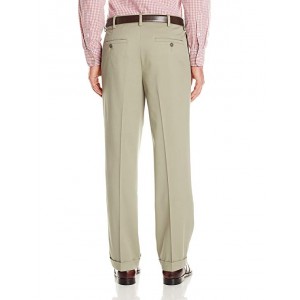 Men's Relaxed Fit Comfort Khaki Cuffed Pants-Pleated D4