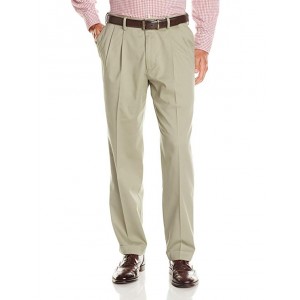 Men's Relaxed Fit Comfort Khaki Cuffed Pants-Pleated D4