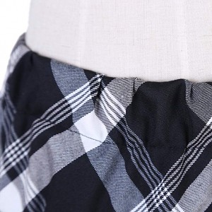 Women's Elastic Waist Tartan Pleated School Skirt