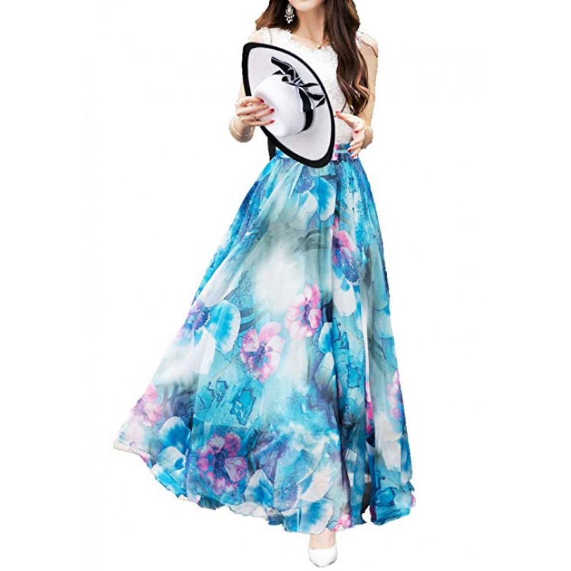 Women Full/Ankle Length Blending Chiffon Long Skirt Beach Skirt Women Full/Ankle Length Blending Chiffon Long Skirt Beach Skirt