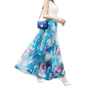 Women Full/Ankle Length Blending Chiffon Long Skirt Beach Skirt Women Full/Ankle Length Blending Chiffon Long Skirt Beach Skirt