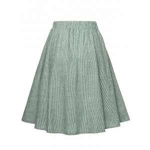 Women's A-Line High Waisted Button Front Drawstring Pleated Midi Skirt Women's A-Line High Waisted Button Front Drawstring Pleated Midi Skirt