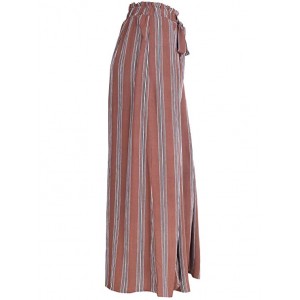 Women's Boho High Waist Split Stripe Wide Leg Pants Women's Boho High Waist Split Stripe Wide Leg Pants