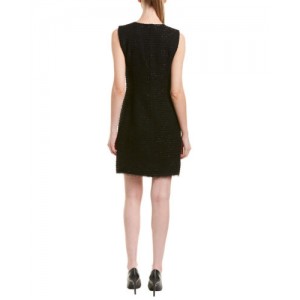 Silk-Lined Wool-Blend Shift Dress
