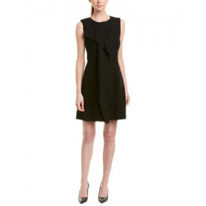 Silk-Lined Wool-Blend Shift Dress